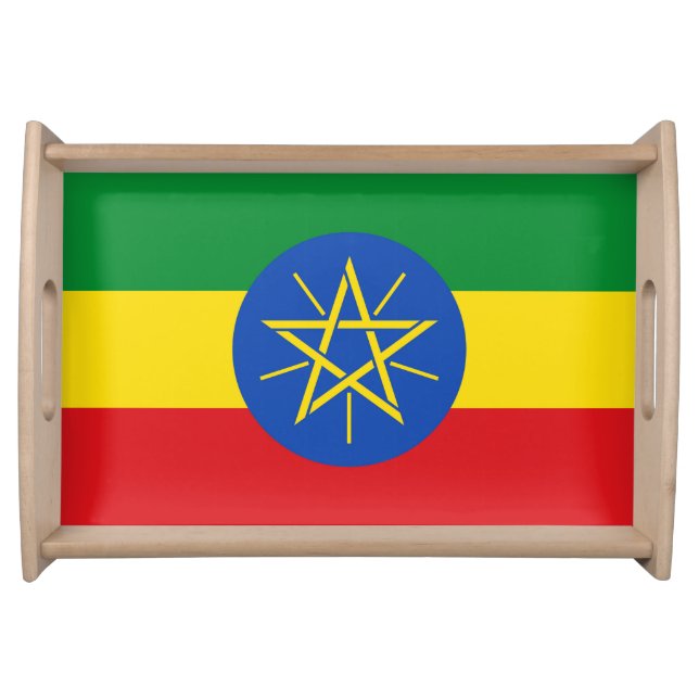 Patriotic serving tray with Flag of Ethiopia (Front)
