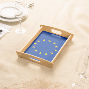 Patriotic serving tray with Flag of European Union