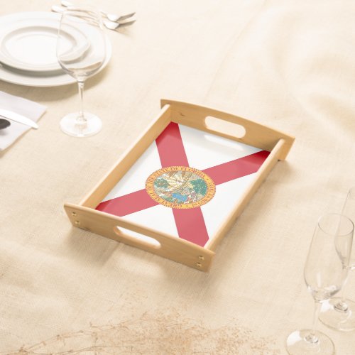 Patriotic serving tray with Flag of Florida