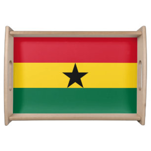Patriotic serving tray with Flag of Ghana