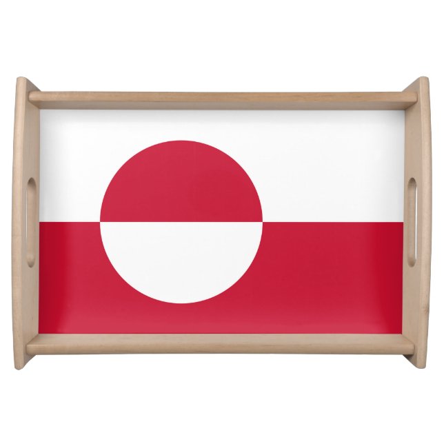Patriotic serving tray with Flag of Greenland (Front)