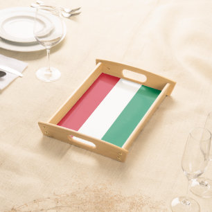 Patriotic serving tray with Flag of Hungary