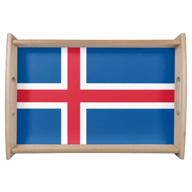 Patriotic serving tray with Flag of Iceland (Front)