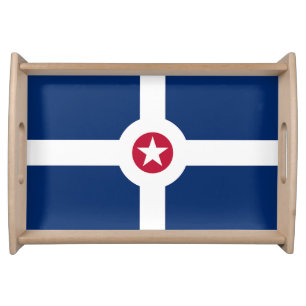 Patriotic serving tray with Flag of Indianapolis