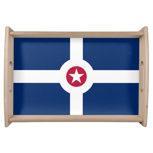 Patriotic serving tray with Flag of Indianapolis