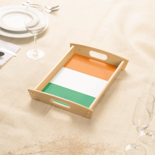 Patriotic serving tray with Flag of Ireland