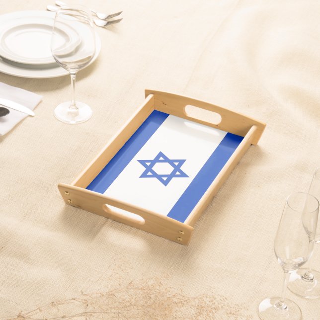 Patriotic serving tray with Flag of Israel (Front)