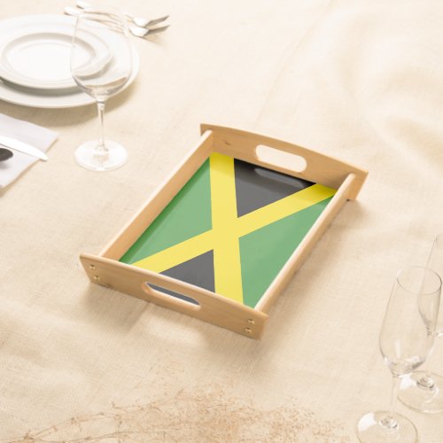 Patriotic serving tray with Flag of Jamaica