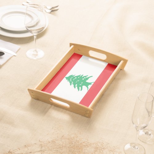 Patriotic serving tray with Flag of Lebanon