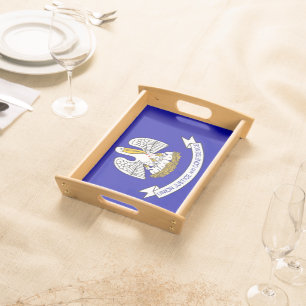 Patriotic serving tray with Flag of Louisiana