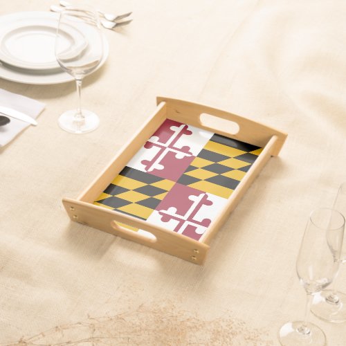 Patriotic serving tray with Flag of Maryland