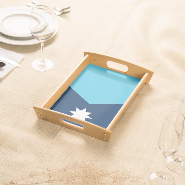 Patriotic serving tray with Flag of Minnesota, USA (Front)