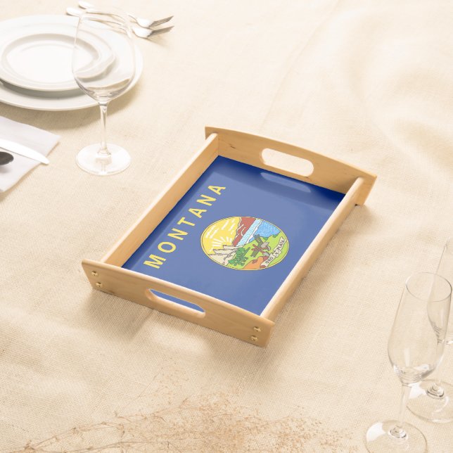 Patriotic serving tray with Flag of Montana (Front)