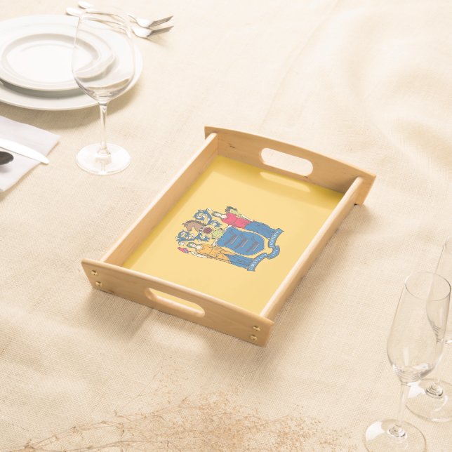 Patriotic serving tray with Flag of New Jersey (Front)