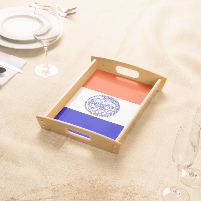 Patriotic serving tray with Flag of New York City (Front)