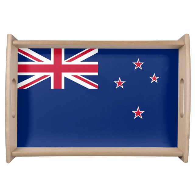 Patriotic serving tray with Flag of New Zealand (Front)
