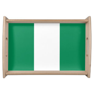 Patriotic serving tray with Flag of Nigeria