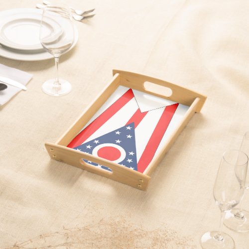 Patriotic serving tray with Flag of Ohio