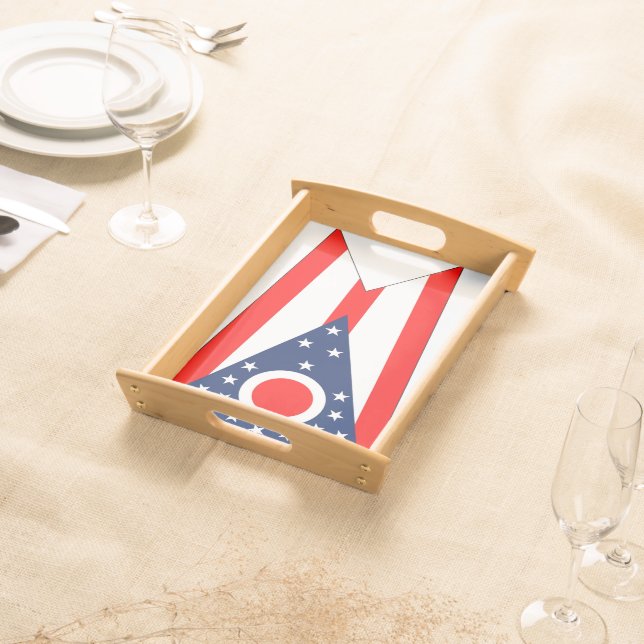 Patriotic serving tray with Flag of Ohio (Front)