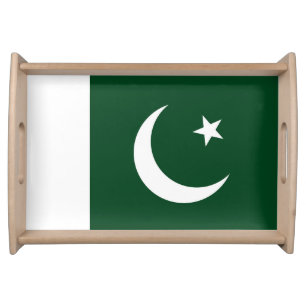 Patriotic serving tray with Flag of Pakistan