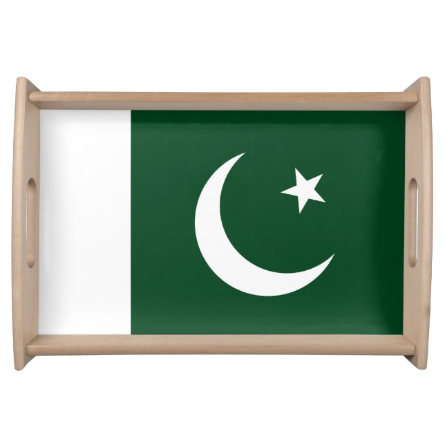 Patriotic serving tray with Flag of Pakistan (Front)