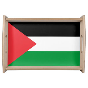 Patriotic serving tray with Flag of Palestine