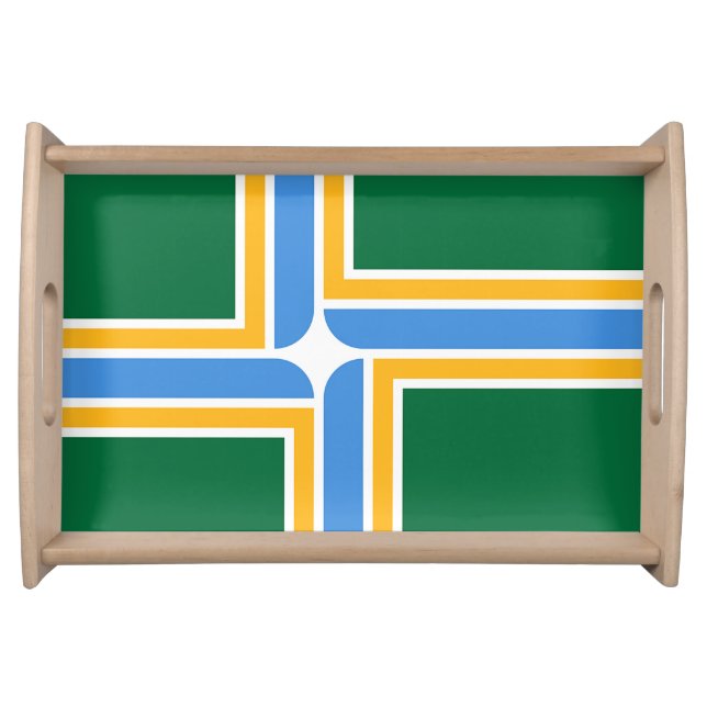 Patriotic serving tray with Flag of Portland (Front)