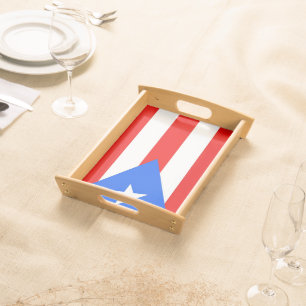 Patriotic serving tray with Flag of Puerto Rico