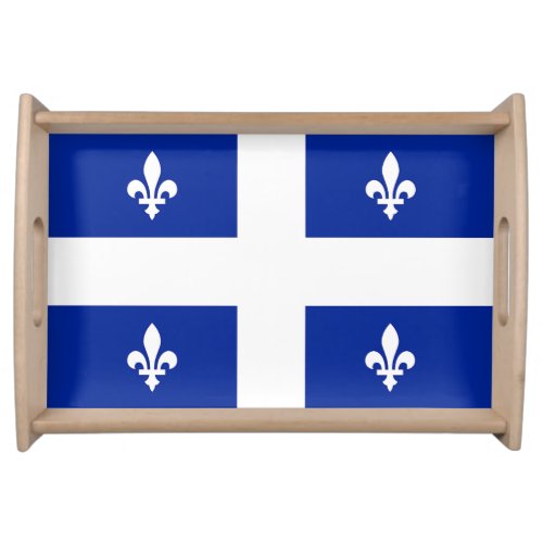 Patriotic serving tray with Flag of Quebec