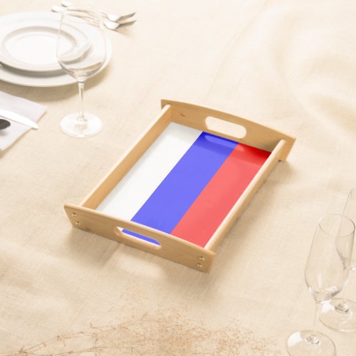 Patriotic serving tray with Flag of Russia