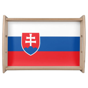 Patriotic serving tray with Flag of Slovakia