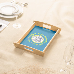 Patriotic serving tray with Flag of South Dakota