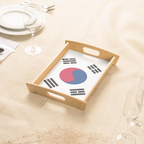 Patriotic serving tray with Flag of South Korea