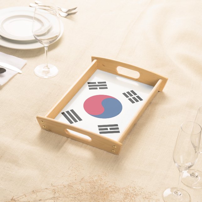 Patriotic serving tray with Flag of South Korea (Front)