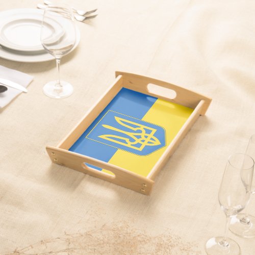 Patriotic serving tray with Flag of Ukraine