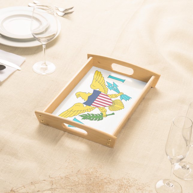 Patriotic serving tray with Flag of Virgin Island (Front)