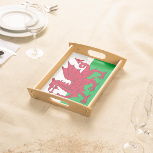 Patriotic serving tray with Flag of Wales, UK