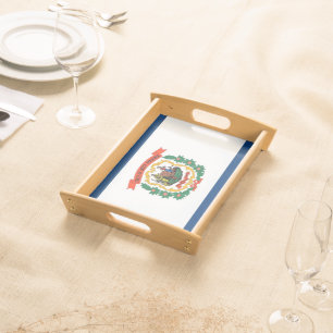 Patriotic serving tray with Flag of West Virginia