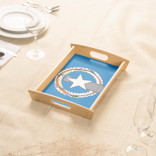 Patriotic serving tray with Northern Mariana Flag (Front)