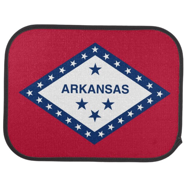 Patriotic set of car mats with Flag of Arkansas (Rear)