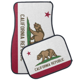 Patriotic set of car mats with Flag of California