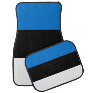 Patriotic set of car mats with Flag of Estonia