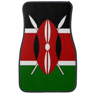 Patriotic, set of car mats with Flag of Kenya