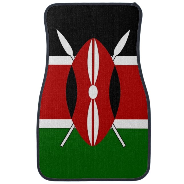 Patriotic, set of car mats with Flag of Kenya (Front)