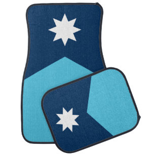 Patriotic set of car mats with Flag of Minnesota