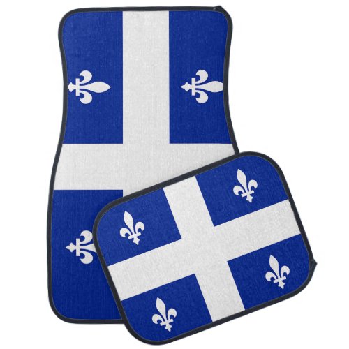 Patriotic set of car mats with Flag of Quebec