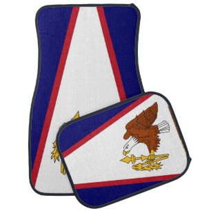 Patriotic set of car mats with Flag of Samoa