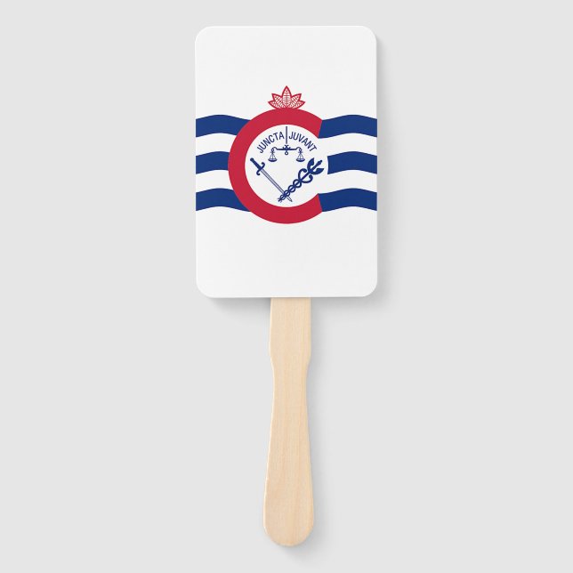 Patriotic set of hand fans with flag of Cincinnati (Front)