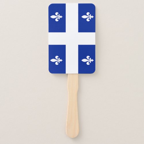 Patriotic set of hand fans with flag of Quebec