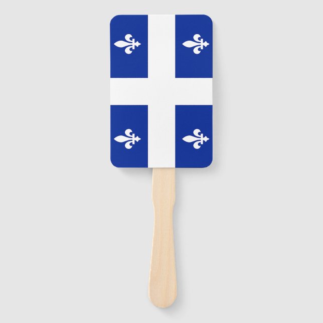 Patriotic set of hand fans with flag of Quebec (Front)